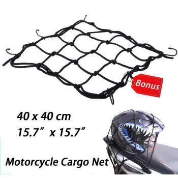 MIHUNTER Motorcycle Tail Bag, Seat Bag, Dual Use Motorcycle Waterproof Helmet Bag for Motorbike - with One Extra Motorcycle Cargo Net