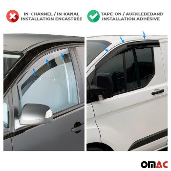 Omac Window Visor Vent Rain Guard Deflector For Toyota Chr 20182022 Smoke 4 Pcs