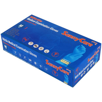 Sunnycare 1000 8202 Blue Nitrile Medical Exam Gloves Powder Free Chemorated Non Vinyl Latex 100Box10Boxescase Size Medium