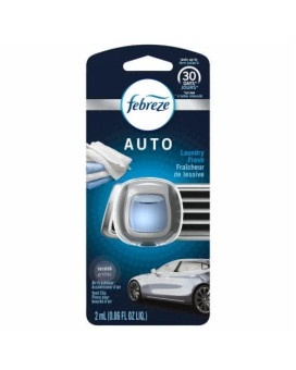 Febreze Car Vent Clip Air Freshener, Odor Eliminator for Strong Odors, Up to 30 Days Freshness, Laundry Fresh