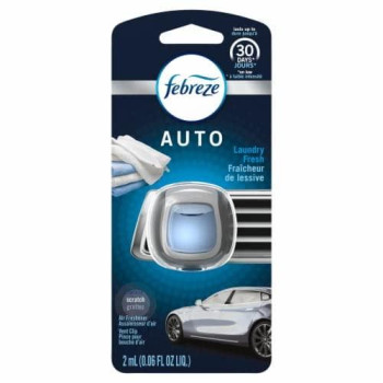 Febreze Car Vent Clip Air Freshener, Odor Eliminator for Strong Odors, Up to 30 Days Freshness, Laundry Fresh