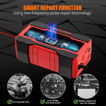 Yonhan Battery Charger 10Amp 12V And 24V Fullyautomatic Smart Car Battery Charger Battery Maintainer Trickle Charger And Bat