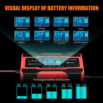 Yonhan Battery Charger 10Amp 12V And 24V Fullyautomatic Smart Car Battery Charger Battery Maintainer Trickle Charger And Bat