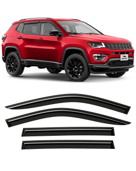 Voron Glass Tapeon Extra Durable Rain Guards For Jeep Compass 20172024 Window Deflectors Vent Window Visors Car Accessories