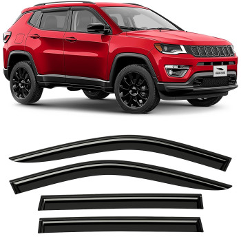 Voron Glass Tapeon Extra Durable Rain Guards For Jeep Compass 20172024 Window Deflectors Vent Window Visors Car Accessories