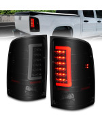 Anzo 311389 Fiber Optic LED Tail Lights for 2007-2013 GMC Sierra 1500&44; Black & Smoke