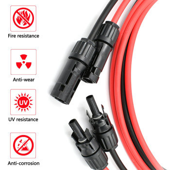 Trisinger 10Awg Solar Panel Extension Cable 1500V 70A 10 Feet 20 Feet With Ip68 Pv Female And Male Connector 1Black 1 Red 20