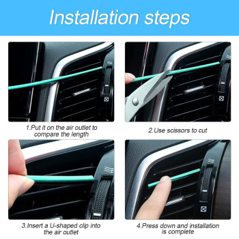 8sanlione 20 Pieces Car Air Conditioner Decoration Strip for Vent Outlet, Universal Waterproof Bendable Air Vent Outlet Trim Decoration, Suitable for Most Air Vent Outlet, Car Accessories (Ice Red)