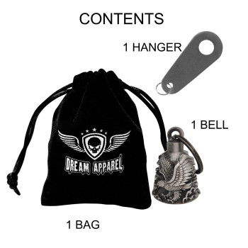 Motorcycle Bell with Hanger for Biker, Good Luck Biker Bells & Motorcycle Accessories, Key Chain with Delicate Luck Bell