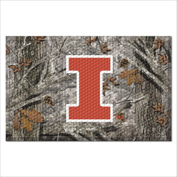 University of Illinois Rubber Scraper Door Mat