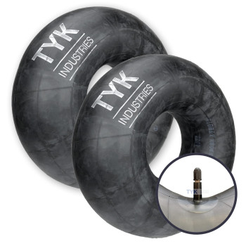 Pair of (2) TYK 5.70-8, 5.00-8 Lawn Mower Inner Tubes with TR13 Short Rubber Valve Stems