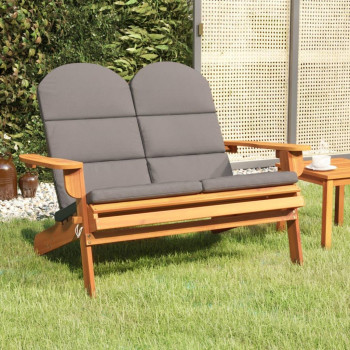 vidaXL Adirondack Patio Bench with Cushions 49.6 Solid Wood Acacia