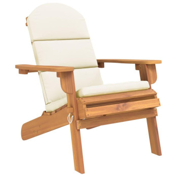 vidaXL Adirondack Patio Chair with Cushions Solid Wood Acacia