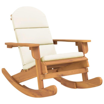 vidaXL Adirondack Rocking Chair with Cushions Solid Wood Acacia