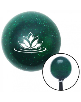 White Flower on Lilypad Green Metal Flake Shift Knob with M16 x 1.5 Insert Shifter Brody