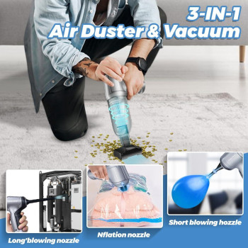 Pifeunt Cordless Vacuum Cleaner For Car 3In1 Powerful Suction Car Vacuum Cleaner15000Pa Rechargeable Portable Mini Vacuum B