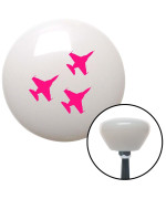 Pink Jet Formation White Retro Shift Knob with M16 x 1.5 Insert Shifter Auto Manual Brody