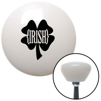 Black Irish Clover White Retro Shift Knob with M16 x 1.5 Insert Shifter Auto Manual