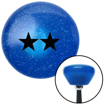 Black Officer 08 - Major General Blue Retro Metal Flake Shift Knob with M16 x 1.5 Auto