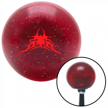 Red Large Tribal Flames Red Metal Flake Shift Knob with M16 x 1.5 Insert Shifter Brody