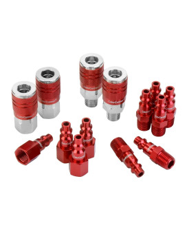 Colorconnex Coupler And Plug Kit Type D 14 Npt 14 Body Red 14Piece