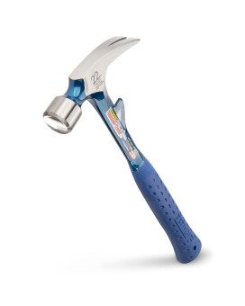 Estwing Hammertooth Hammer 22 Oz Straight Rip Claw With Smooth Face Shock Reduction Grip E622T Blue