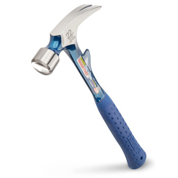 Estwing Hammertooth Hammer 22 Oz Straight Rip Claw With Smooth Face Shock Reduction Grip E622T Blue