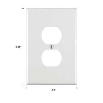 Leviton 88103 1Gang Duplex Device Receptacle Wallplate Oversized Thermoset Device Mount White