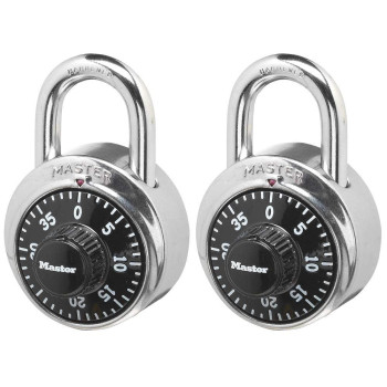 Master Lock 1500T Locker Lock Combination Padlock 2 Pack Black