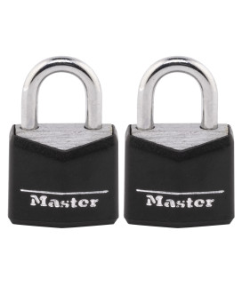 Master Lock 121T Padlock Covered Aluminum Lock 34 In W Black 1Pack 2Count