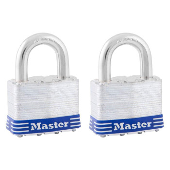 Master Lock 5T Outdoor Padlock With Key 2 Pack Keyedalike Silver