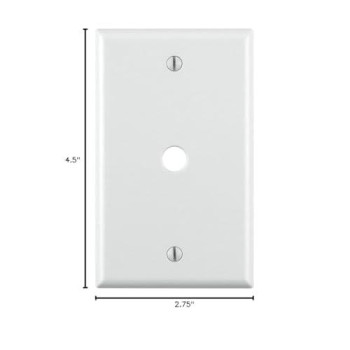 Leviton 88013 1Gang 406 Inch Hole Device Telephonecable Wallplate Standard Size Thermoset Box Mount White