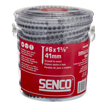 Senco 06A162P Duraspin 6 By 158 Drywall To Wood Collated Screw 1 000Per Box