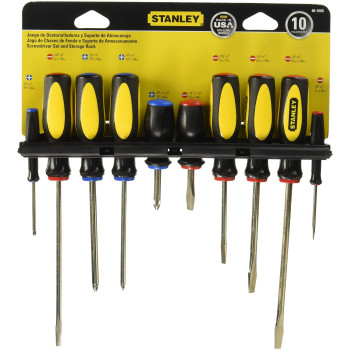 Stanley 60100 10Piece Standard Fluted Screwdriver Set