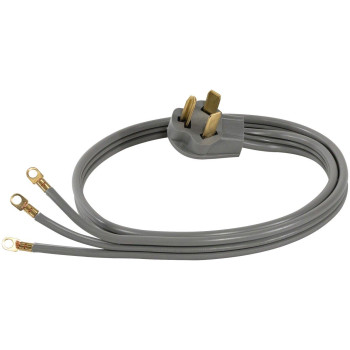 Certified Appliance Accessories 30Amp Appliance Power Cord 3 Prong Dryer Cord 3 Wires With Eyelet Connectors 5 Feet Copper