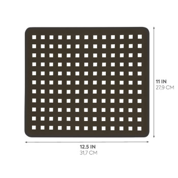 Idesign 36660 Euro Plastic Sink Grid Nonskid Dish Protector For Kitchen Bathroom Basement Garage 125 X 11 Black