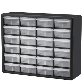 Akromils 10724 24Drawer Plastic Drawer Storage Cabinet For Garage Organization Bead Organizer Lego Storage Teacher Toolbox