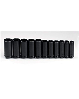 12 Drive 11 Piece Deep Impact Socket Set 6 Point