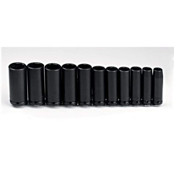 12 Drive 11 Piece Deep Impact Socket Set 6 Point