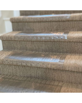 Clear Stair Treads Carpet Protectors Set Of 224 X 8 Inches Slip Resistant With Gripper Teeth Transparent Vinyl Treads For Car