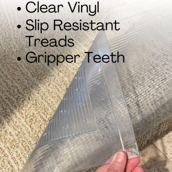 Clear Stair Treads Carpet Protectors Set Of 224 X 8 Inches Slip Resistant With Gripper Teeth Transparent Vinyl Treads For Car