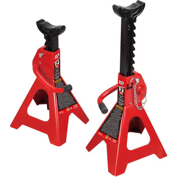 Big Red T42002A Torin Steel Jack Stands Double Locking 2 Ton 4 000 Lb Capacity Red 1 Pair