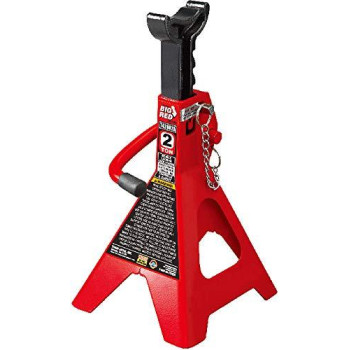 Big Red T42002A Torin Steel Jack Stands Double Locking 2 Ton 4 000 Lb Capacity Red 1 Pair