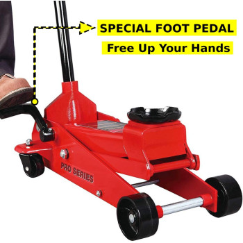 Big Red T83012 Torin Pro Series Hydraulic Floor Jack With Single Quick Lift Piston Pump And Foot Pedal 35 Ton 7 000 Lb Capac