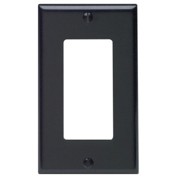 Leviton 80401E Standard Size Thermoset Device Mount 1Gang Decoragfci Device Decora Wallplate Black