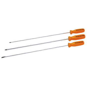 Performance Tool W924 Long Shaft Screwdriver Set 3Piece