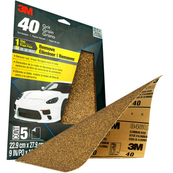 3M Sandpaper 32118 40 Grit 9 In X 11 In 5 Sheets Per Pack