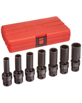 Sunex Tools 3656 38 Drive Fractional 6 Point Deep Universal Impact Socket Set 7 Pc