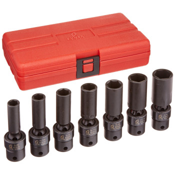 Sunex Tools 3656 38 Drive Fractional 6 Point Deep Universal Impact Socket Set 7 Pc