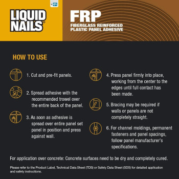 Liquid Nails Fiberglass Reinforced Panel Adhesive Frp310 35 Gal White 35 Gallon